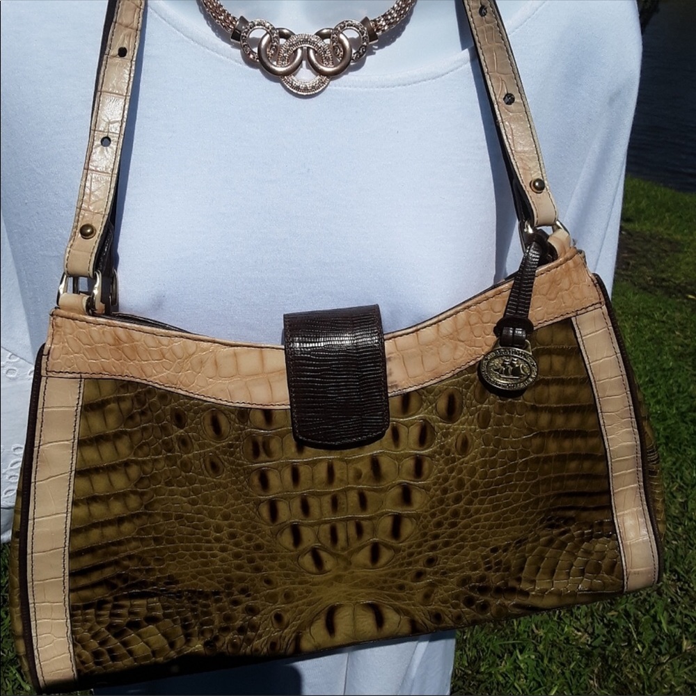 Brahmin tri color croc bag #13